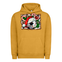 Pigment Peanut Butter Soccer Ball Christmas With Hat And Candy Cane Urban Hoodie - FaDigitalArtStudio