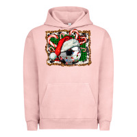 Pigment Salmon Soccer Ball Christmas With Hat And Candy Cane Urban Hoodie - FaDigitalArtStudio