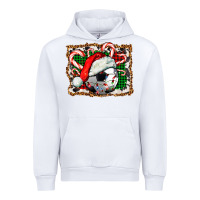 White Soccer Ball Christmas With Hat And Candy Cane Urban Hoodie - FaDigitalArtStudio