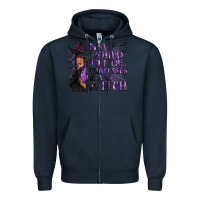 Navy In a World Full of Princesses Be a Witch Zipper Hoodie - texasbilliewilder