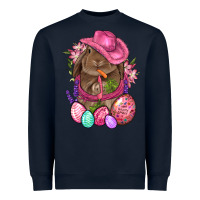 Navy Cowboy Rabbit Easter Heavyweight Sweatshirt - BundleAndBundleShop