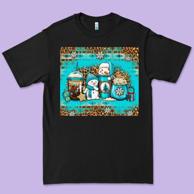 Winter Snowman Coffee Premium Tee Designed By Jasminsmagicworld