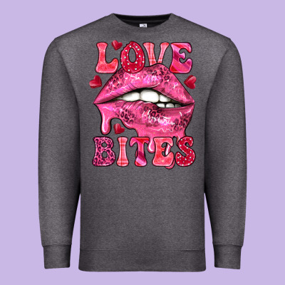 Love Bites Valentine's Day Premium Sweatshirt Designed By Howdyjamesfarm