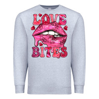 Heather Grey Love bites Valentine's Day Premium Sweatshirt - HowdyJamesFarm
