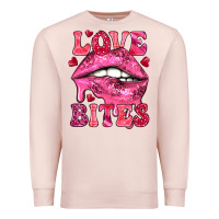 Pale Pink Love bites Valentine's Day Premium Sweatshirt - HowdyJamesFarm
