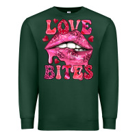 Sports Green Love bites Valentine's Day Premium Sweatshirt - HowdyJamesFarm