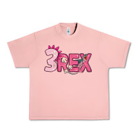 Salmon pink three rex Urban Heavy Tee - MaliasSmallBusiness