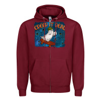 Burgundy Creep It Real Zipper Hoodie - texasbilliewilder