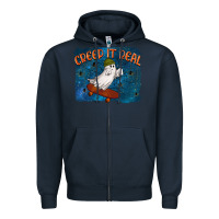 Navy Creep It Real Zipper Hoodie - texasbilliewilder