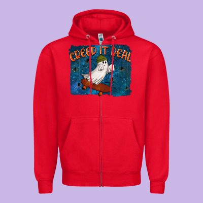 Creep It Real Zipper Hoodie Designed By Texasbilliewilder