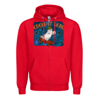 Red Creep It Real Zipper Hoodie - texasbilliewilder