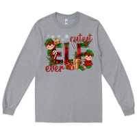 Heather Grey Cutest Elf Ever Christmas Long Sleeve Tee - BundleAndBundleShop