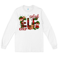 White Cutest Elf Ever Christmas Long Sleeve Tee - BundleAndBundleShop