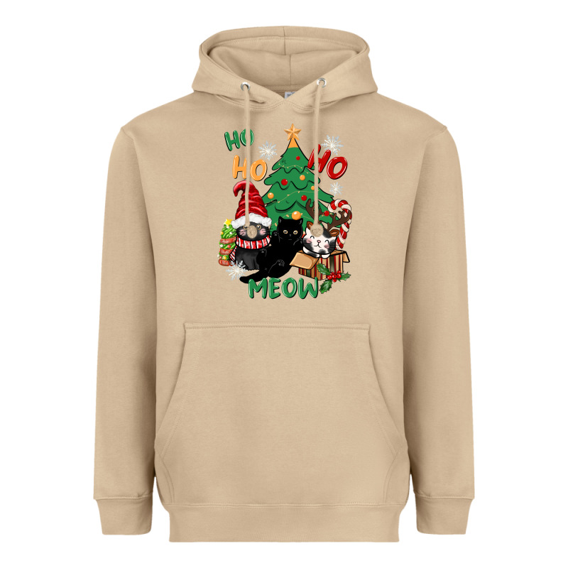 Ho Ho Ho Meow Heavyweight Hoodie by CowGirlArtShop | Teevron