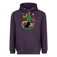 Plum ho ho ho meow Heavyweight Hoodie - CowGirlArtShop