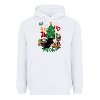 White ho ho ho meow Heavyweight Hoodie - CowGirlArtShop