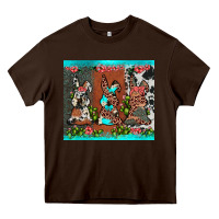 Chocolate Brown easter bunny's leopard cowhide cactus Heavy Core Tee - JahusDesignShop