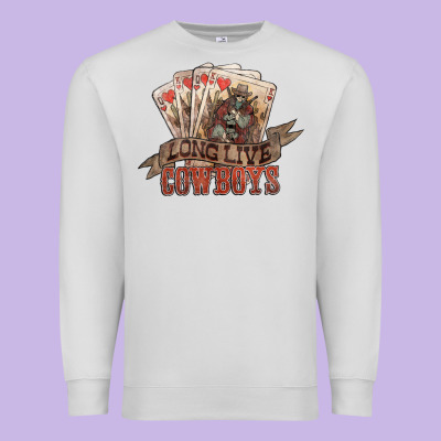 Long Live Cowboys Cards Premium Sweatshirt Designed By Howdyjamesfarm
