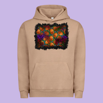 Halloween Pumpkin Background Urban Hoodie Designed By Bundleandbundleshop