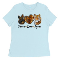 Peace Love Tigers Head Ladies Tee | Teevron