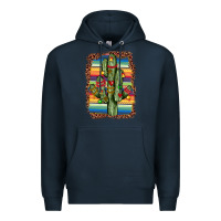 Navy Christmas cactus Premium Hoodie - JahusDesignShop