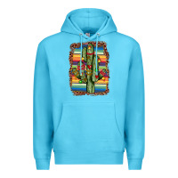 Ocean Blue Christmas cactus Premium Hoodie - JahusDesignShop