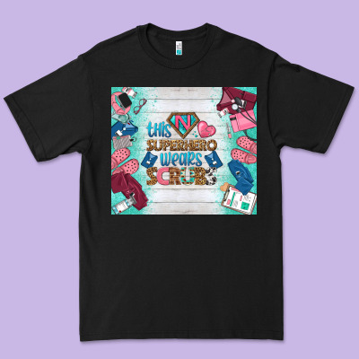 This Superhero Wears Scrubs Tumbler Premium Tee Designed By Bundleandbundleshop