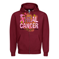 Burgundy heal cancer for nothing is impossible with god Zipper Hoodie - NancyCooperArtShop