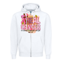 White heal cancer for nothing is impossible with god Zipper Hoodie - NancyCooperArtShop
