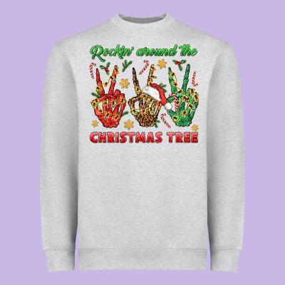 Rockin' Around The Christmas Tree Heavyweight Sweatshirt Designed By Bundleandbundleshop