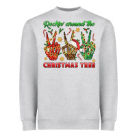 Heather Grey Rockin' Around The Christmas Tree Heavyweight Sweatshirt - BundleAndBundleShop