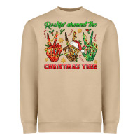 Mushroom Rockin' Around The Christmas Tree Heavyweight Sweatshirt - BundleAndBundleShop