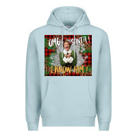 Blue Mist omg santa i know him elf Premium Hoodie - CowGirlArtShop