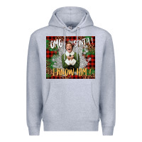 Heather Grey omg santa i know him elf Premium Hoodie - CowGirlArtShop