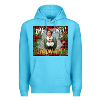 Ocean Blue omg santa i know him elf Premium Hoodie - CowGirlArtShop