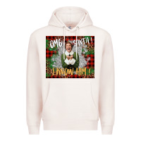 Pale Pink omg santa i know him elf Premium Hoodie - CowGirlArtShop