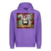 Purple omg santa i know him elf Premium Hoodie - CowGirlArtShop