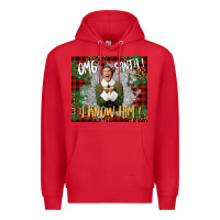 Red omg santa i know him elf Premium Hoodie - CowGirlArtShop