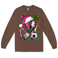 Chestnut Pink Christmas Breast Cancer Ribbon Soccer Long Sleeve Tee - BundleAndBundleShop