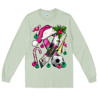 Matcha Pink Christmas Breast Cancer Ribbon Soccer Long Sleeve Tee - BundleAndBundleShop