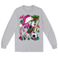 Moon Dust Pink Christmas Breast Cancer Ribbon Soccer Long Sleeve Tee - BundleAndBundleShop