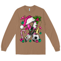 Toasted Coconut Pink Christmas Breast Cancer Ribbon Soccer Long Sleeve Tee - BundleAndBundleShop