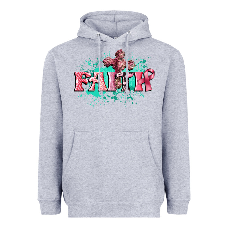 Faith Breast Cancer Heavyweight Hoodie by CowGirlArtShop | Teevron