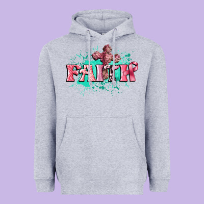 Faith Breast Cancer Heavyweight Hoodie Designed By Cowgirlartshop