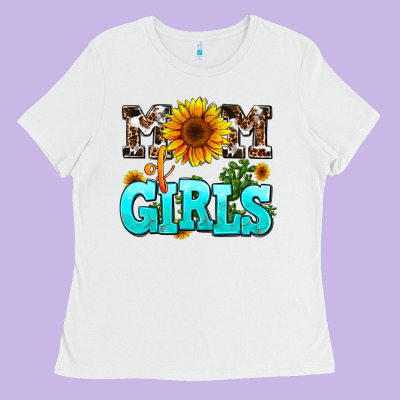 Mom Of Girls Ladies Tee Designed By Adodesignshop