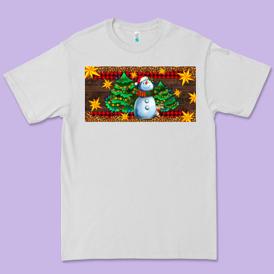 Christmas Tree With Snowman Premium Tee Designed By Adodesignshop