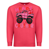 Cardinal Heart crusher pink monster truck Valentine's Day Premium Sweatshirt - HowdyJamesFarm