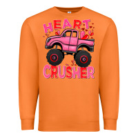 Carrot Heart crusher pink monster truck Valentine's Day Premium Sweatshirt - HowdyJamesFarm