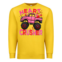 Lemon Heart crusher pink monster truck Valentine's Day Premium Sweatshirt - HowdyJamesFarm