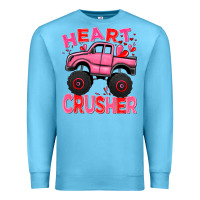 Ocean Blue Heart crusher pink monster truck Valentine's Day Premium Sweatshirt - HowdyJamesFarm